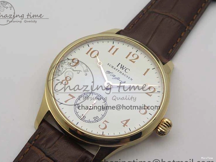 MIROTIME 0318 Effortless Portuguese Fa Jones IW544201 RG GSF 1:1 Best Edition White Dial On Leather Strap 7228